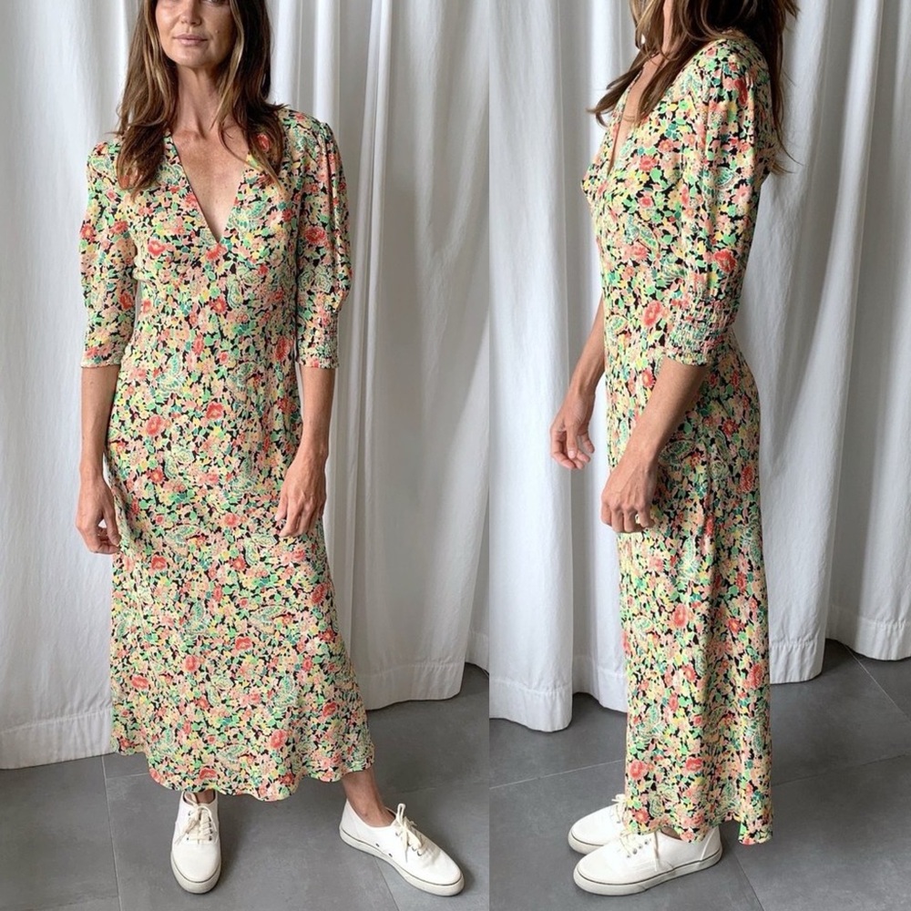 Rixo London Zadie Dress Black Summer Meadow